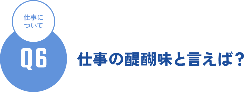 Q6 仕事について - 仕事の醍醐味と言えば？